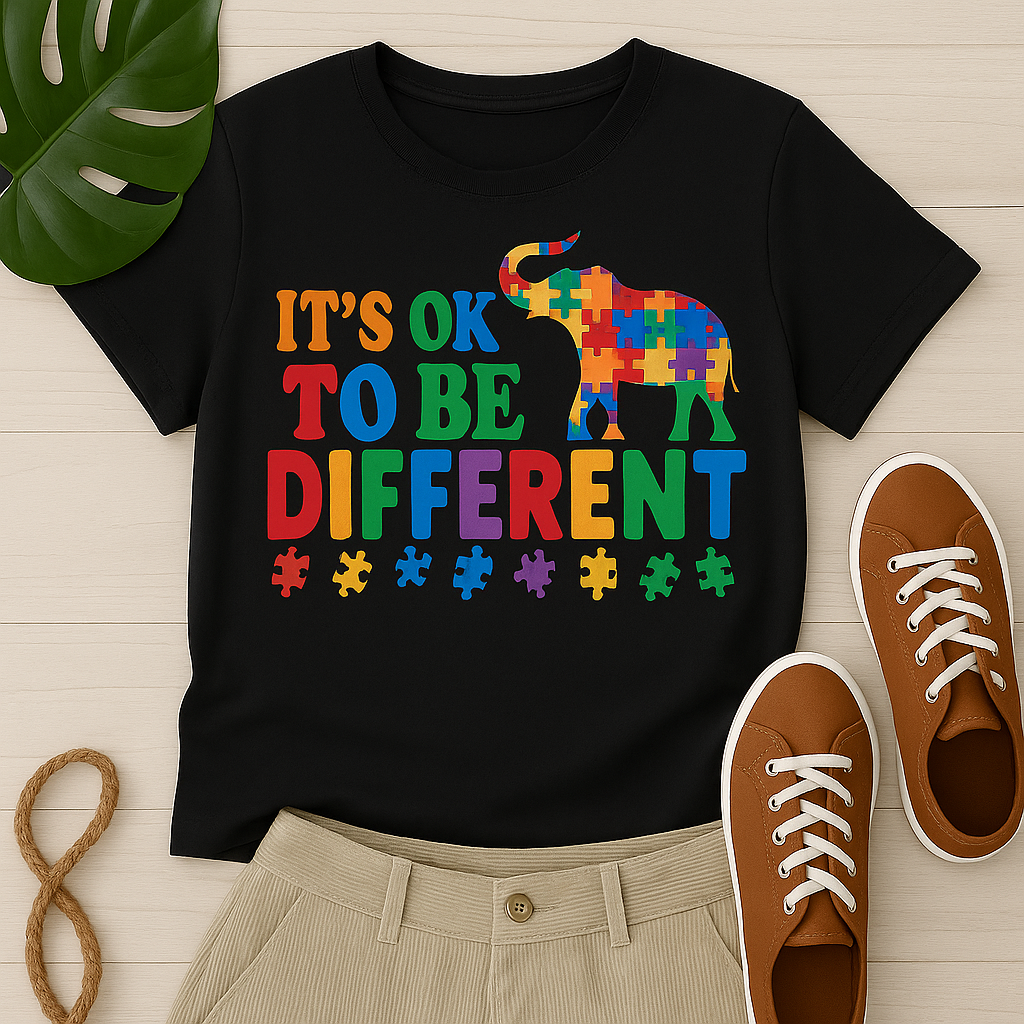 It’s OK to Be Different – Puzzle Elephant Tee