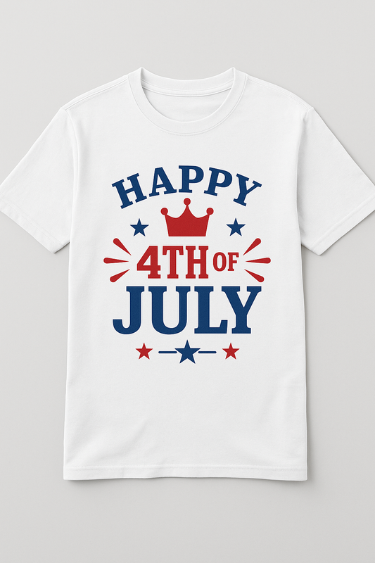 Happy 4th of July Tee – Crown & Fireworks Edition