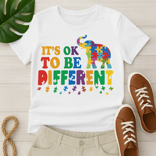 It’s OK to Be Different – Puzzle Elephant Tee