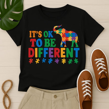 It’s OK to Be Different – Puzzle Elephant Tee