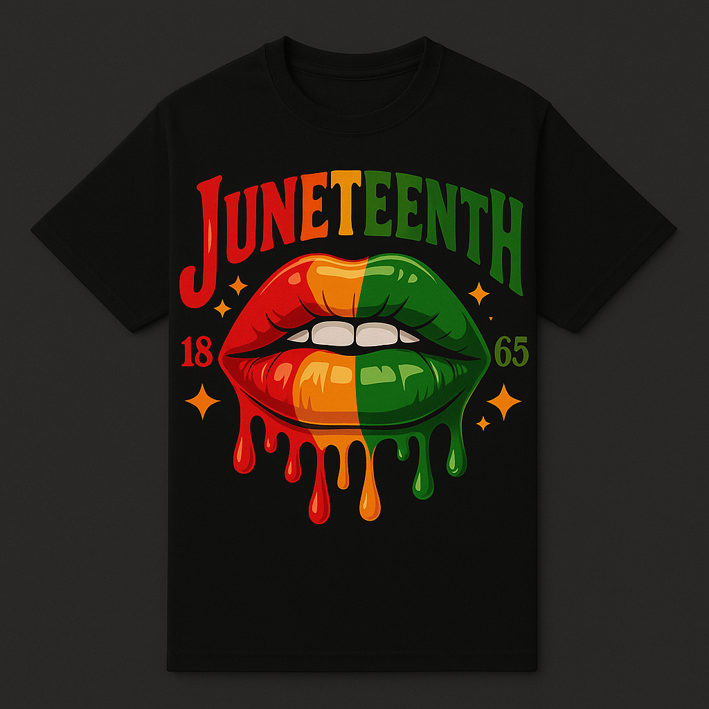 Bold Juneteenth Drip Lips Tee